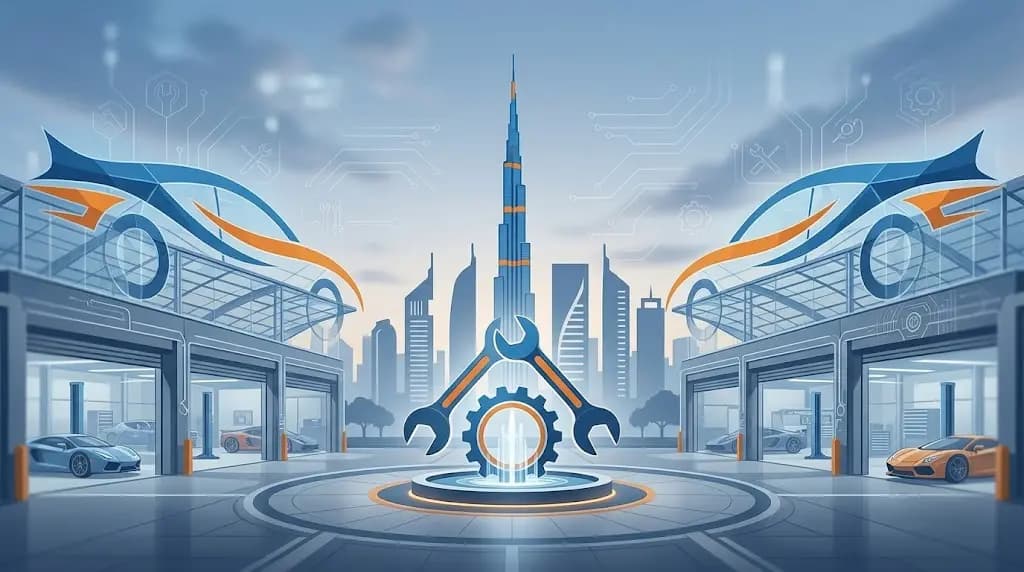 تصليح سيارات دبي داخل الورشة وخدمة متنقلة